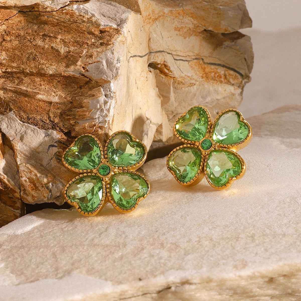 Clover Necklace & Earrings Set - RIYOVA Jewelry