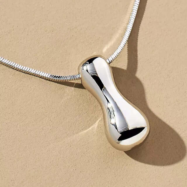 Yumi Bubble Initial Necklace Silver Plated I