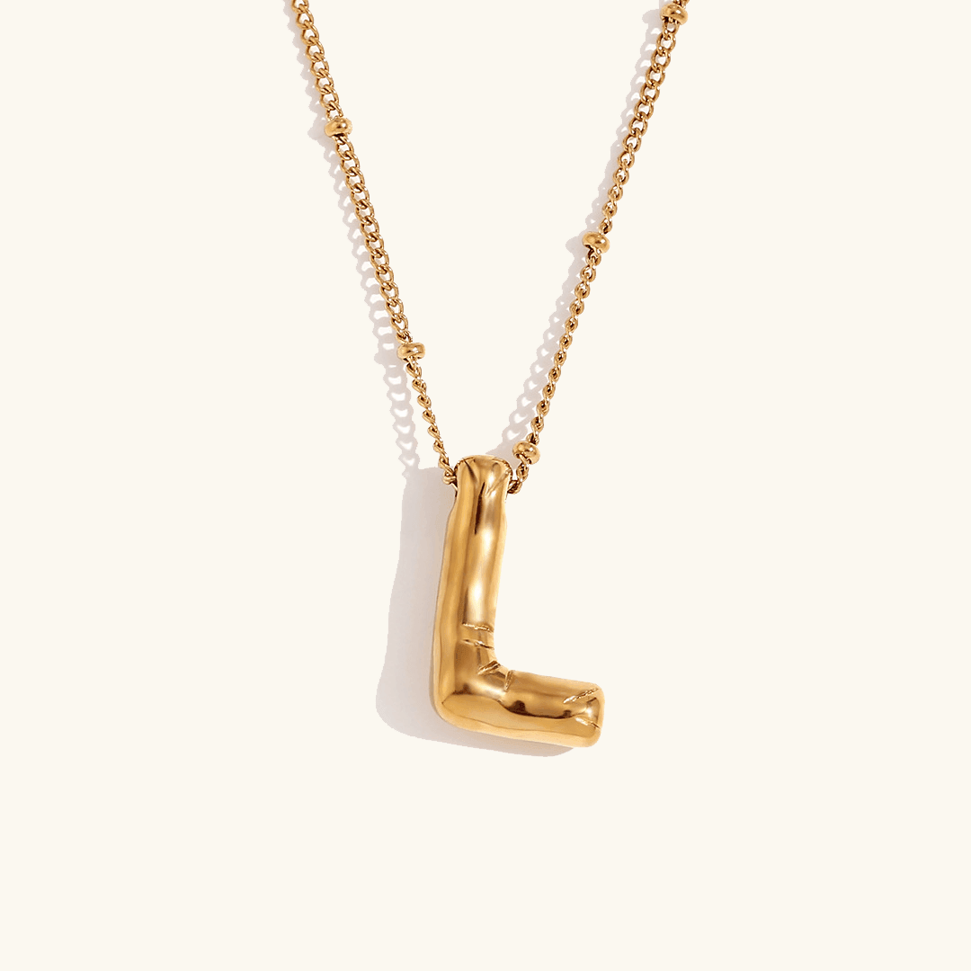 Balloon Initial Pendant Necklace - RIYOVA Jewelry