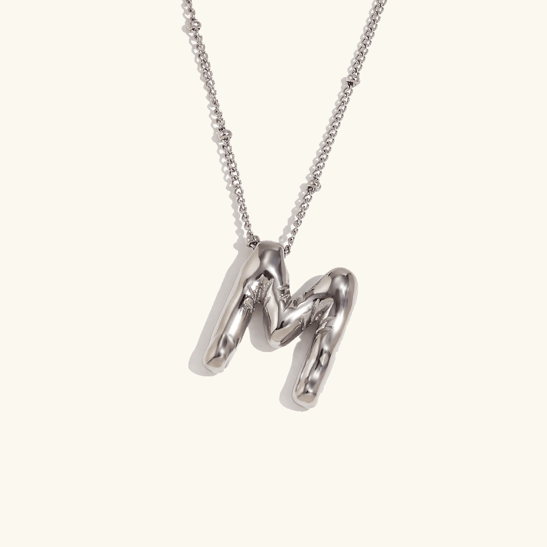 Balloon Initial Pendant Necklace - RIYOVA Jewelry