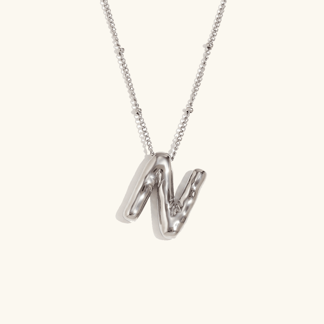 Balloon Initial Pendant Necklace - RIYOVA Jewelry