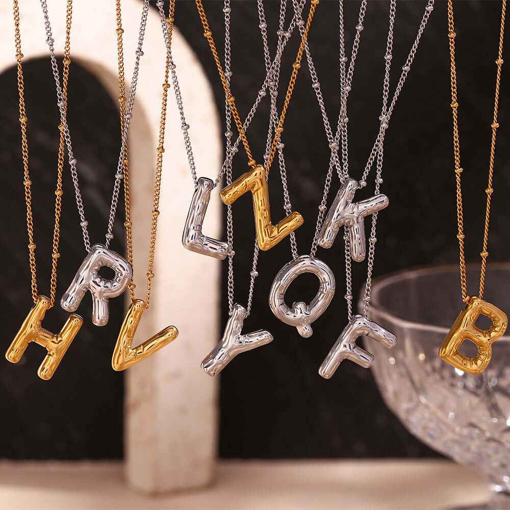 Balloon Initial Pendant Necklace