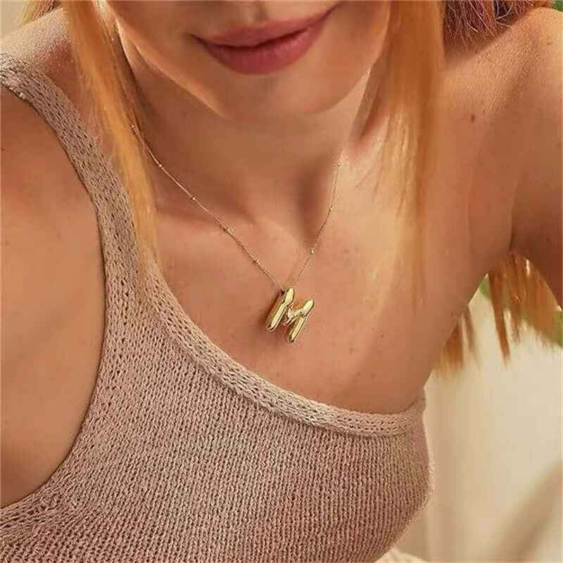 Balloon Initial Pendant Necklace