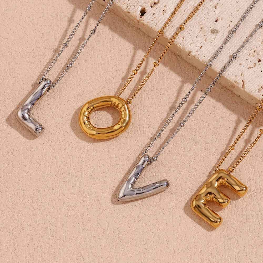 Balloon Initial Pendant Necklace