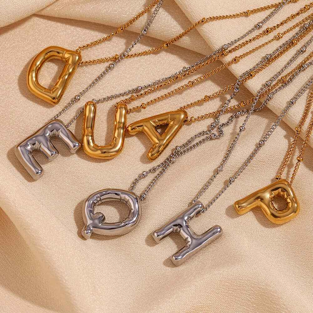 Balloon Initial Pendant Necklace