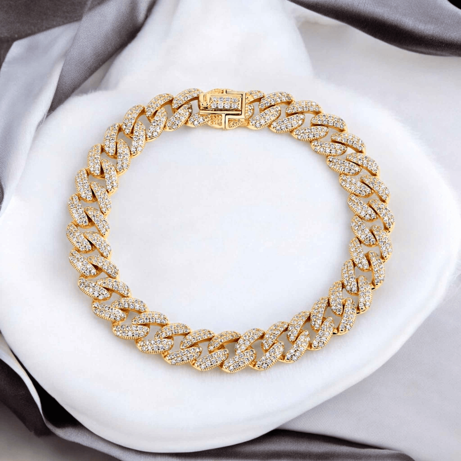 Monika Moissanite Cuba Bracelet - RIYOVA Jewelry