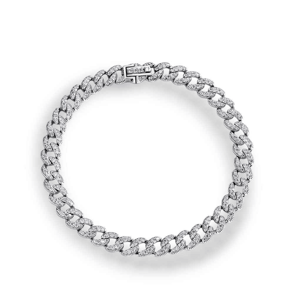 Monika Moissanite Cuba Bracelet - RIYOVA Jewelry