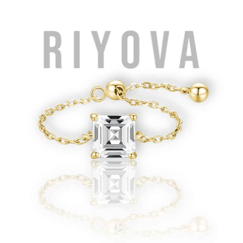 Vera Square Chain Ring - RIYOVA Jewelry