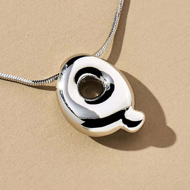 Yumi Bubble Initial Necklace Silver Plated Q