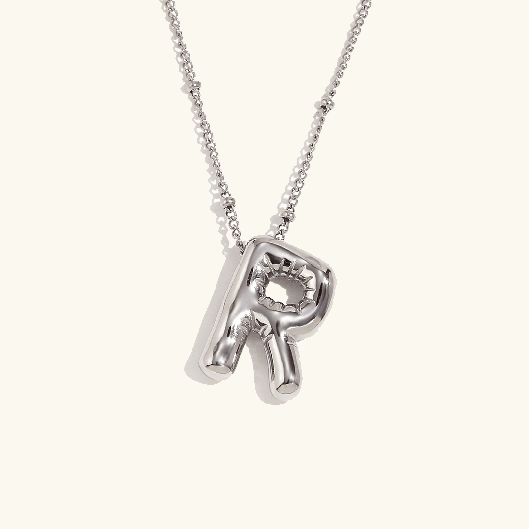 Balloon Initial Pendant Necklace - RIYOVA Jewelry