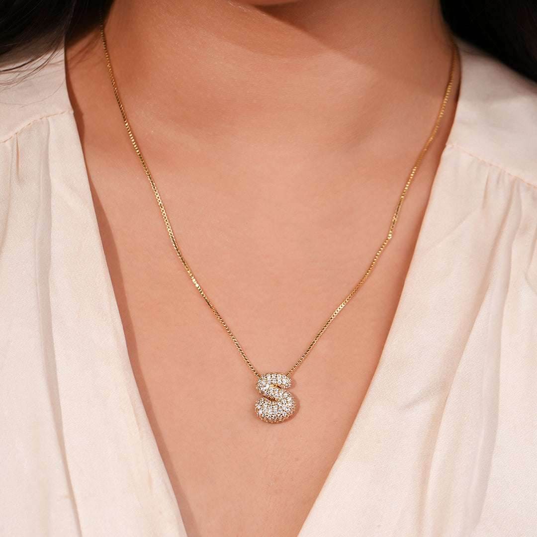 Sia Sparkling Initial Necklace - RIYOVA Jewelry