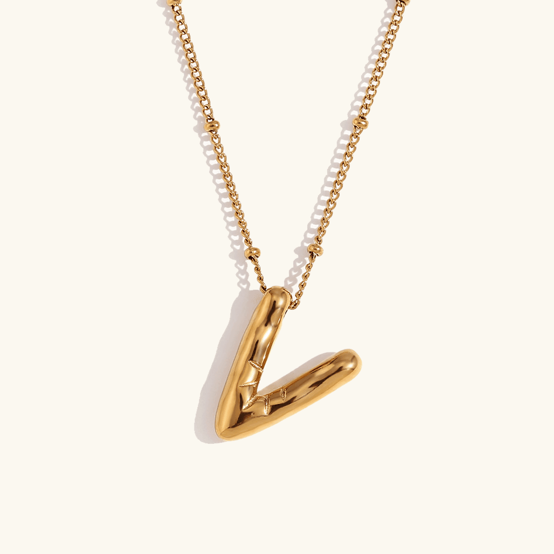 Balloon Initial Pendant Necklace - RIYOVA Jewelry