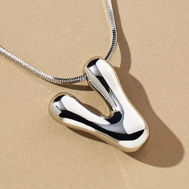 Yumi Bubble Initial Necklace - RIYOVA Jewelry