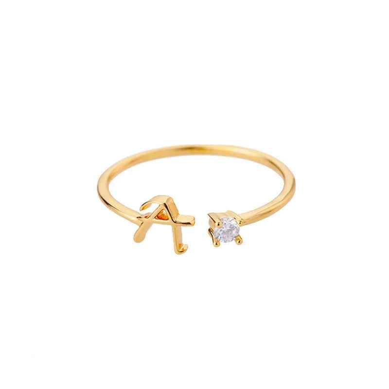 Carta A-Z Initial Rings - RIYOVA Jewelry