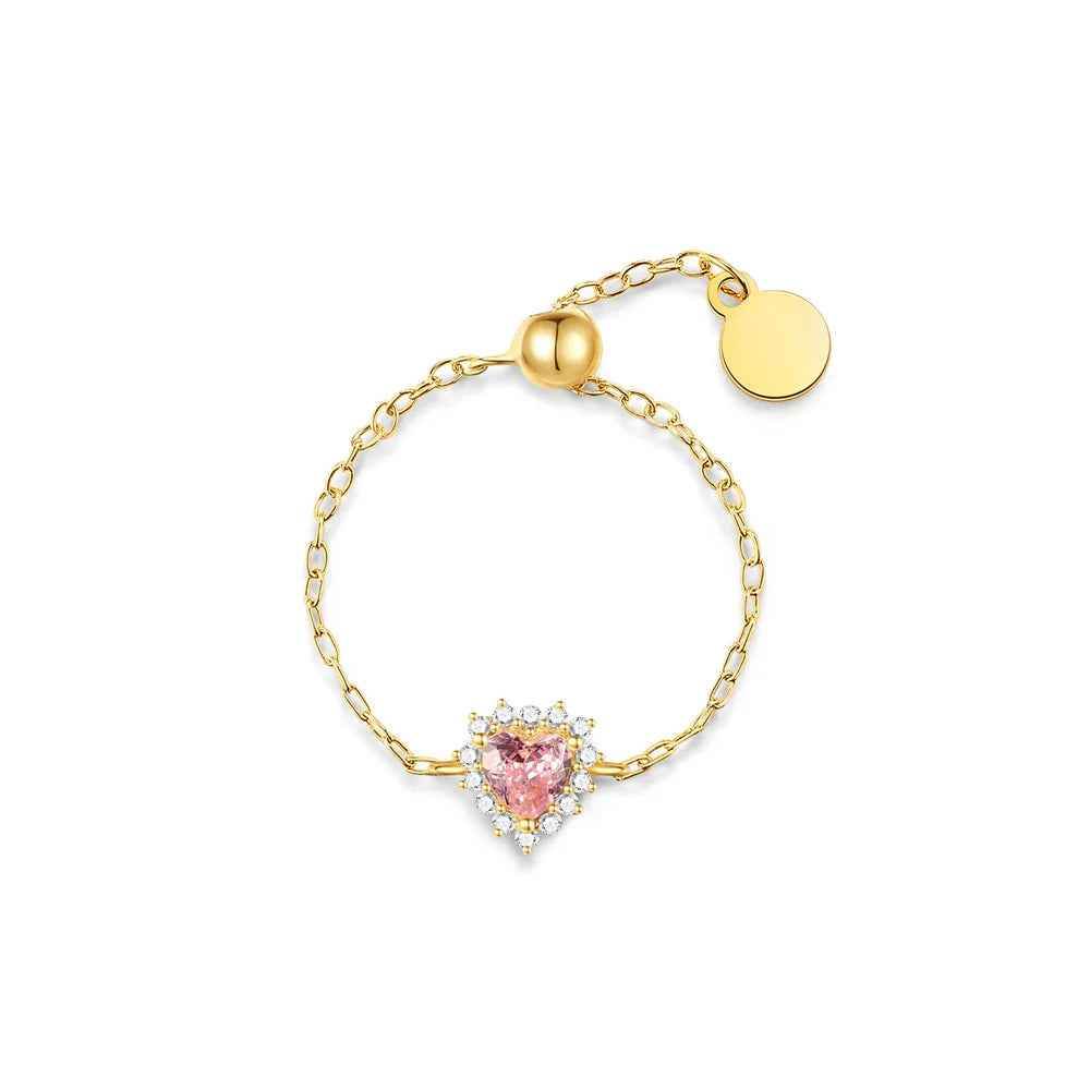 Queen of Hearts Chain Ring - RIYOVA Jewelry