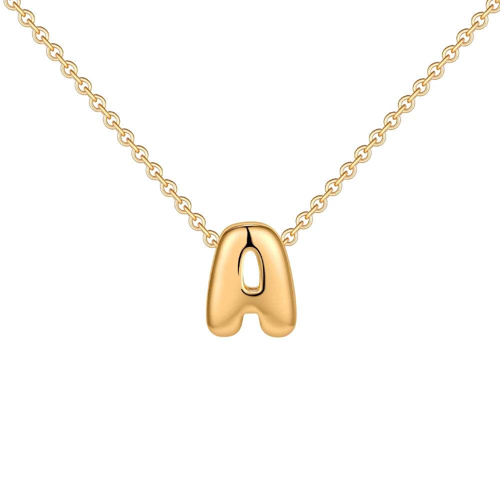 Dainty Mini Bubble Letter Necklace - RIYOVA Jewelry