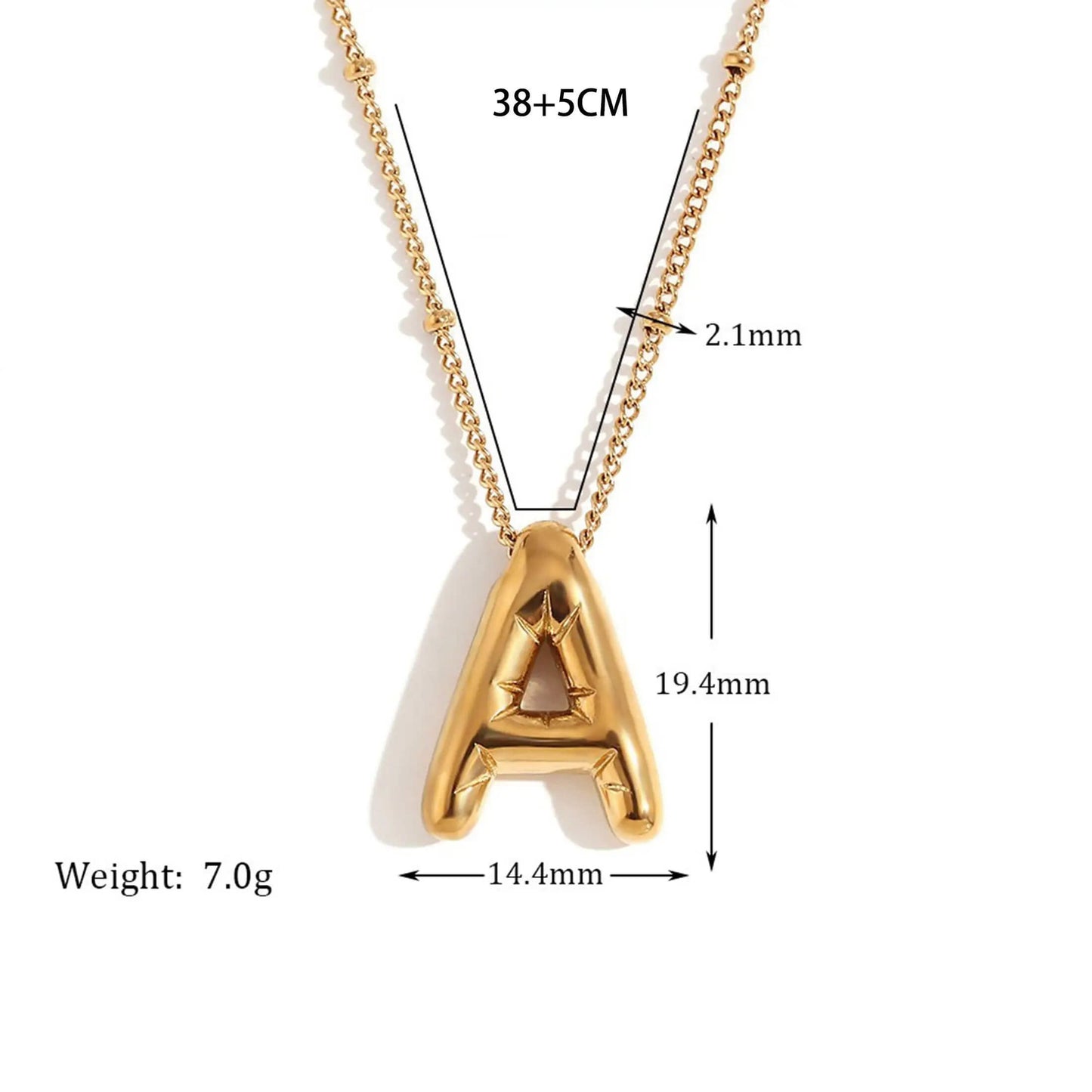 Balloon Initial Pendant Necklace