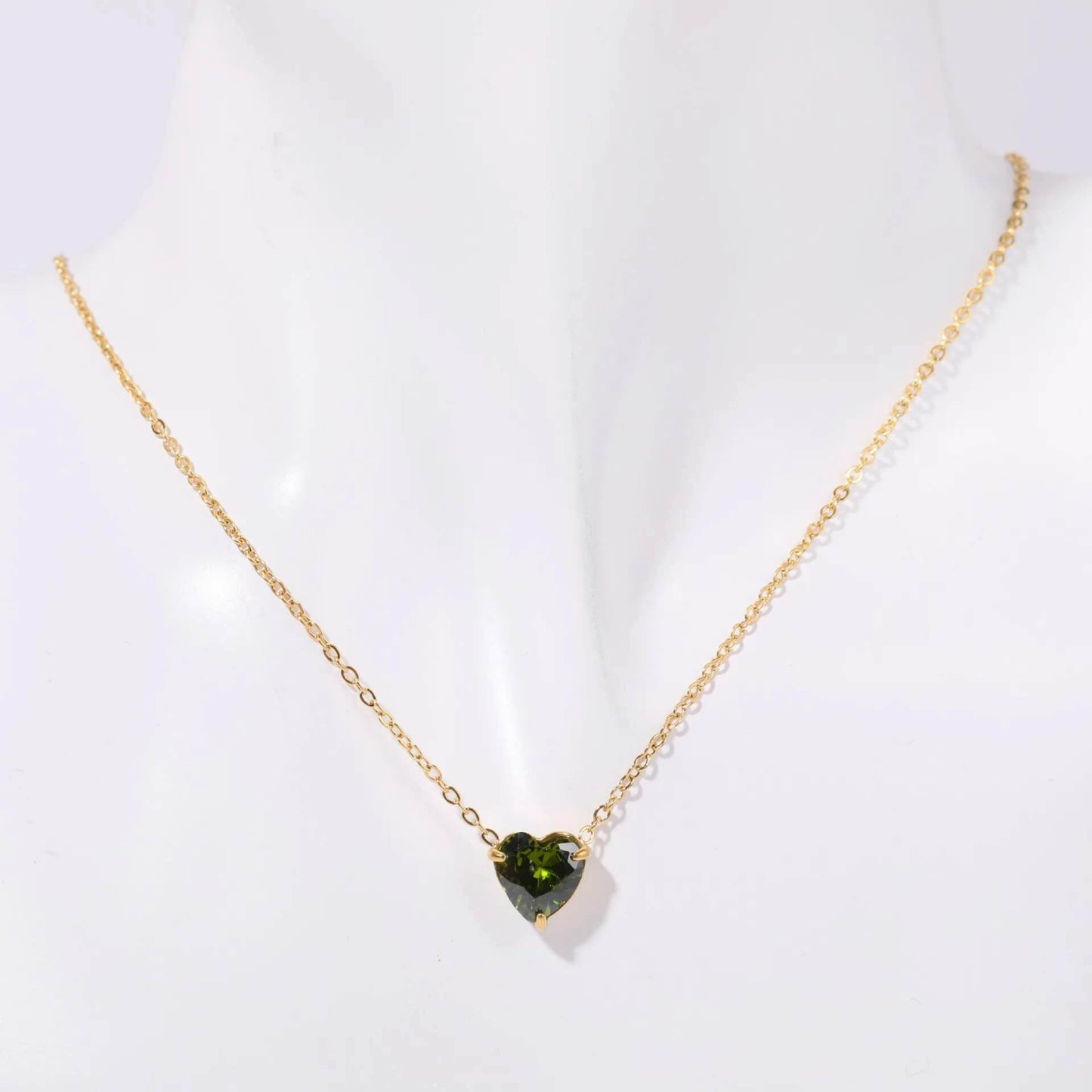 Birthstone Heart Necklace - RIYOVA Jewelry