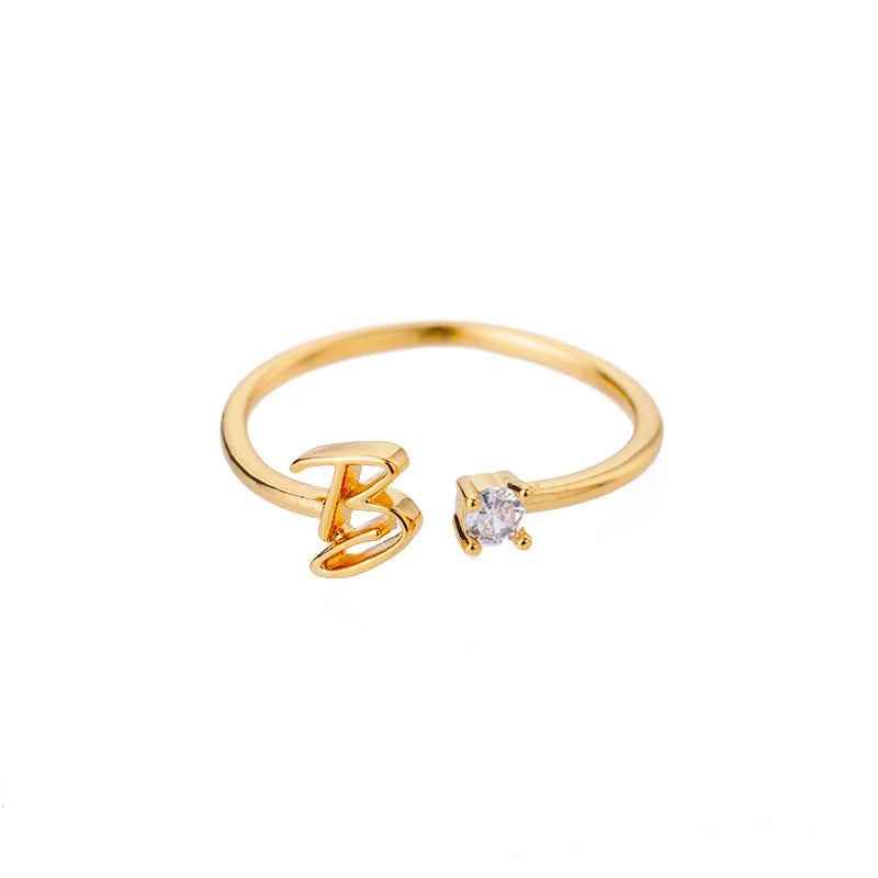 Carta A-Z Initial Rings - RIYOVA Jewelry