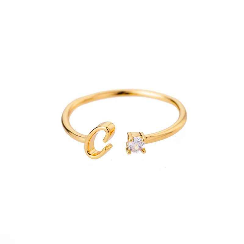 Carta A-Z Initial Rings - RIYOVA Jewelry