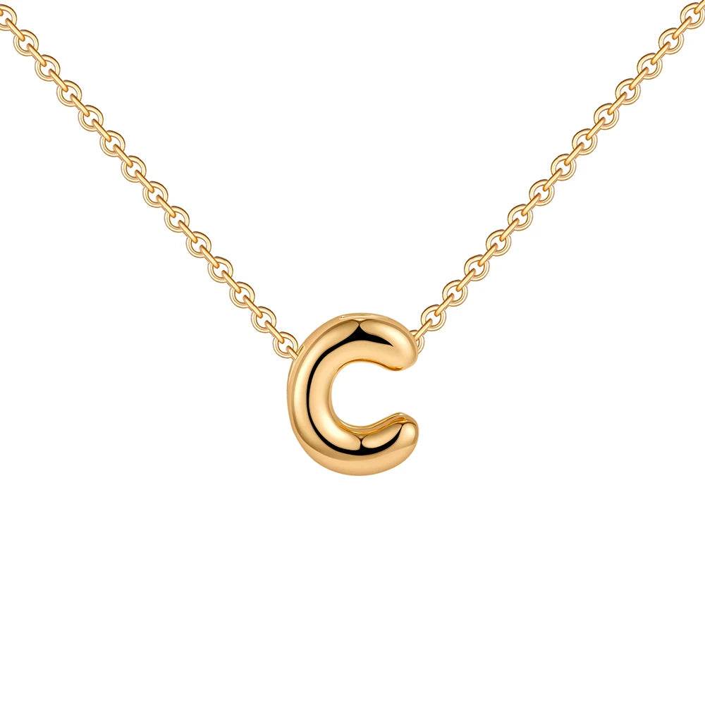 Dainty Mini Bubble Letter Necklace - RIYOVA Jewelry