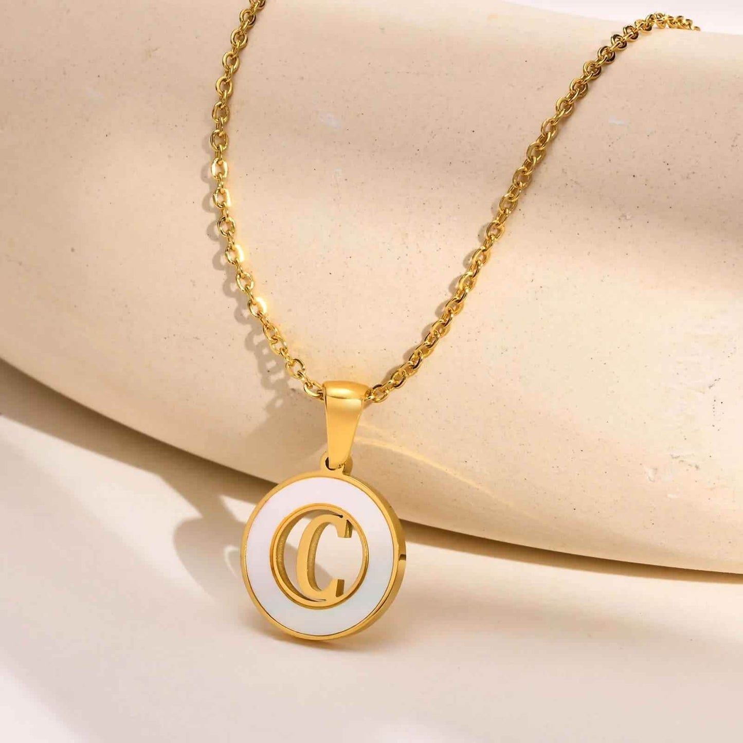 Ash Initial Pendant Necklace - RIYOVA Jewelry