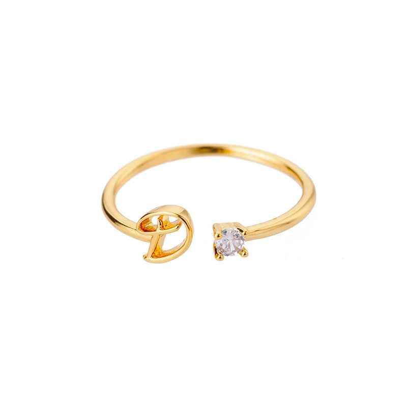 Carta A-Z Initial Rings - RIYOVA Jewelry