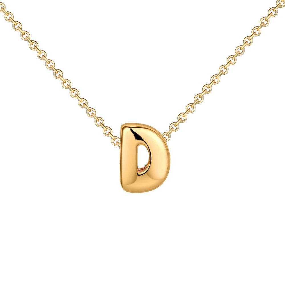 Dainty Mini Bubble Letter Necklace - RIYOVA Jewelry