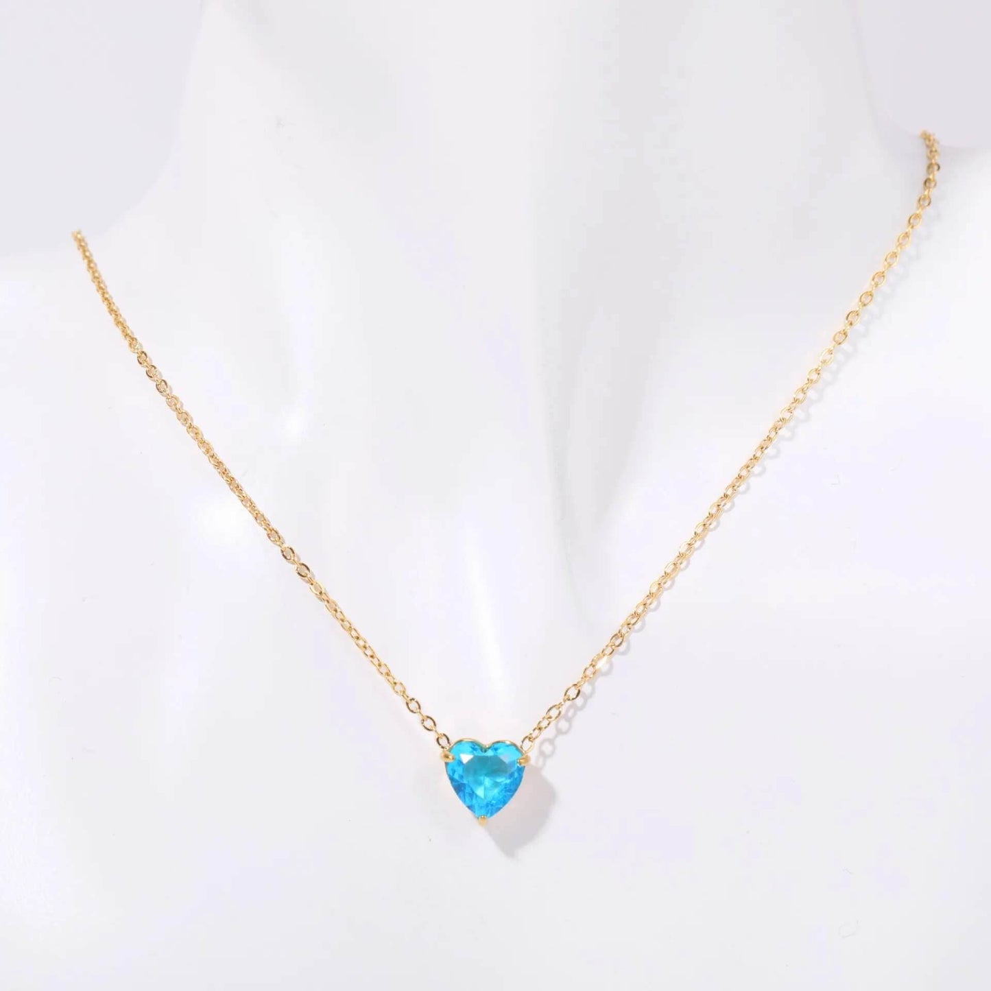 Birthstone Heart Necklace - RIYOVA Jewelry