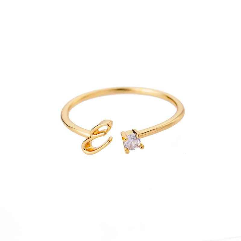 Carta A-Z Initial Rings - RIYOVA Jewelry