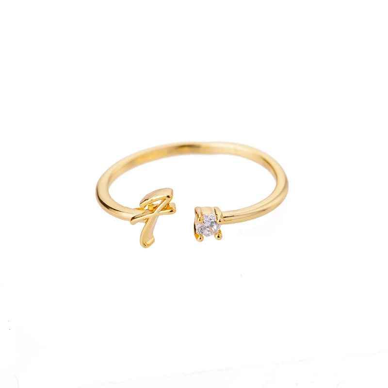 Carta A-Z Initial Rings - RIYOVA Jewelry
