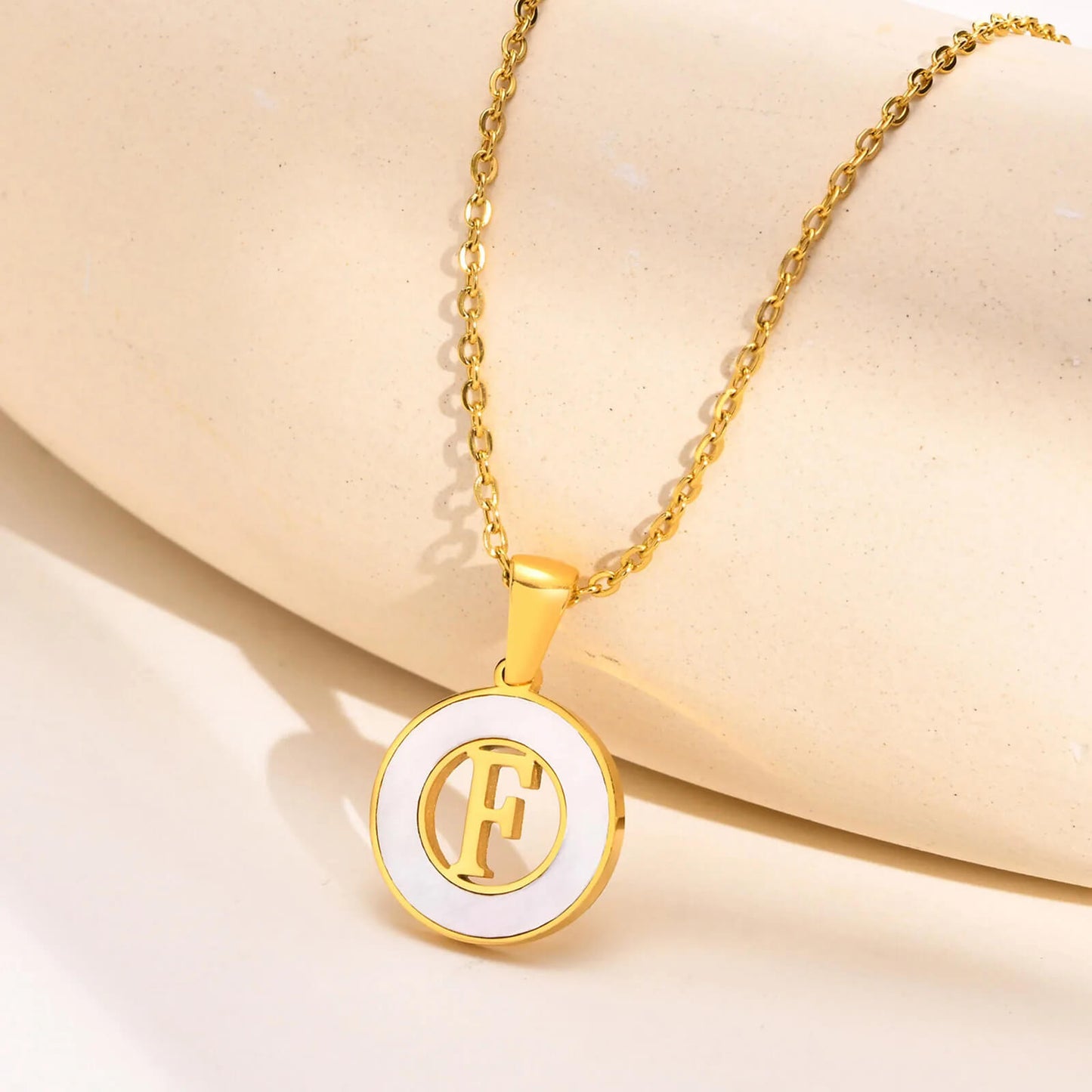 Ash Initial Pendant Necklace 18k Gold Plated F