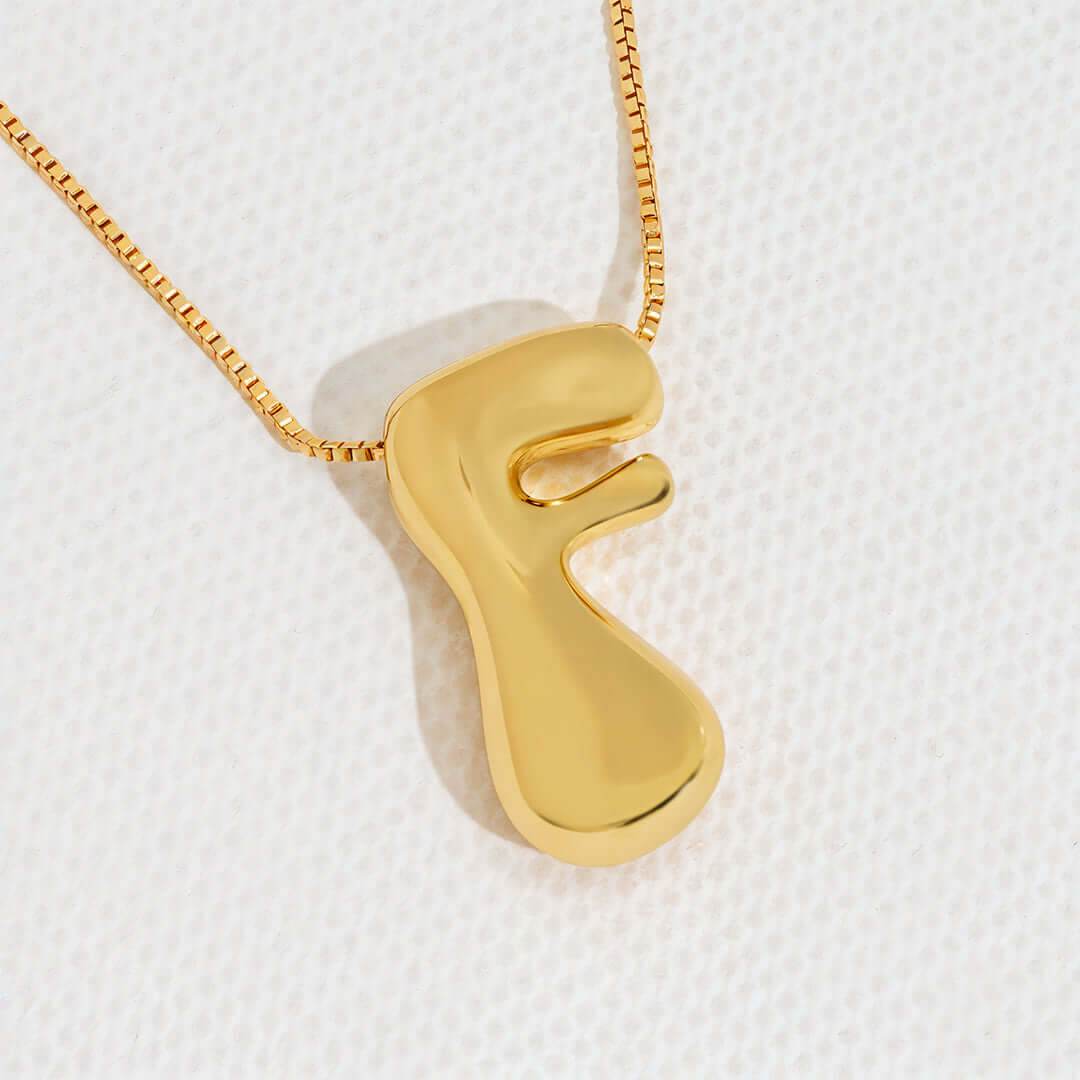 Yumi Bubble Initial Necklace - RIYOVA Jewelry