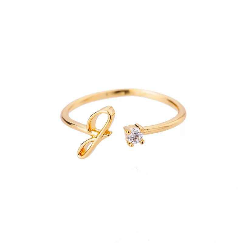 Carta A-Z Initial Rings - RIYOVA Jewelry