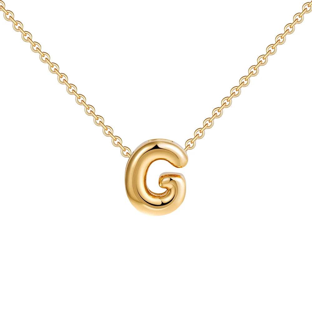 Dainty Mini Bubble Letter Necklace - RIYOVA Jewelry
