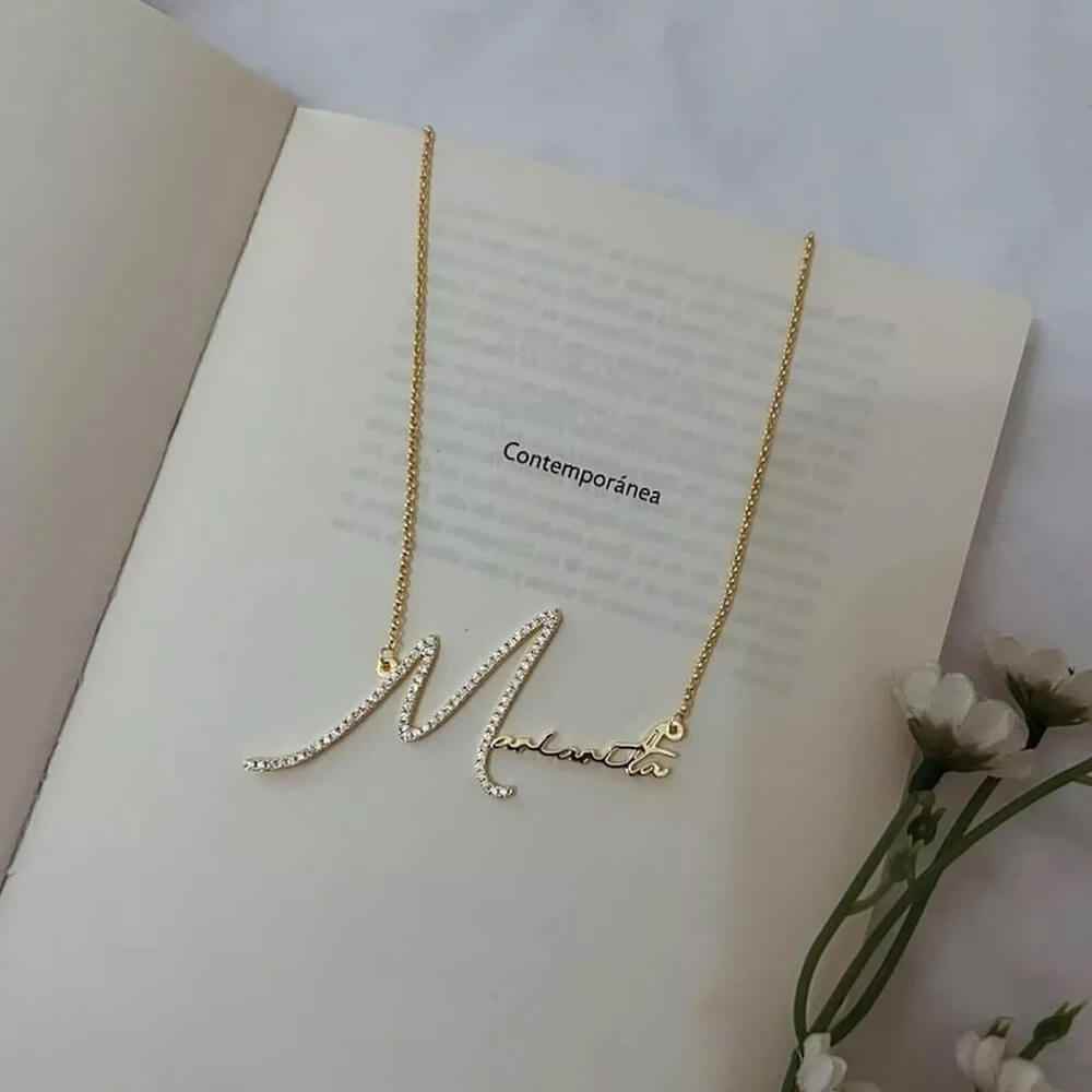 Dainty Signature Name Necklace - RIYOVA Jewelry