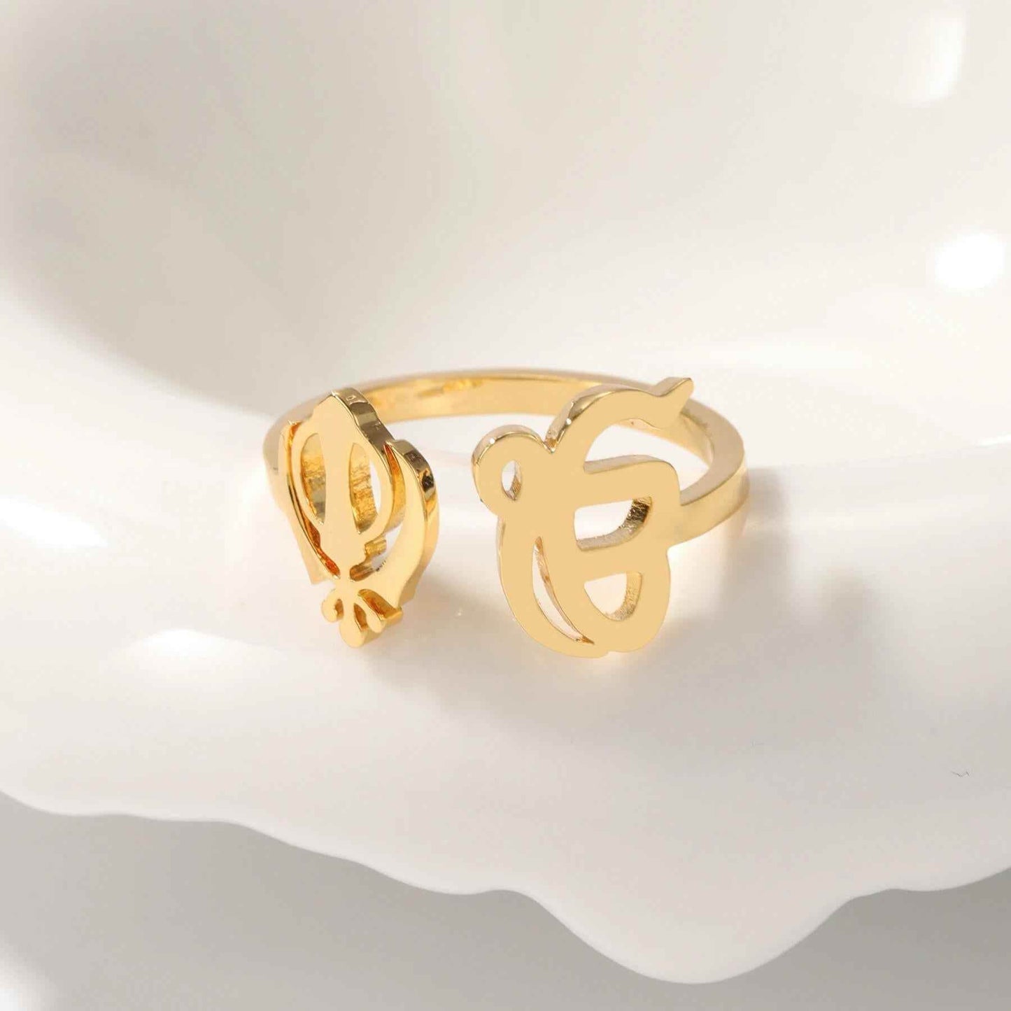 Ek Onkar Khanda Unity Ring - RIYOVA Jewelry