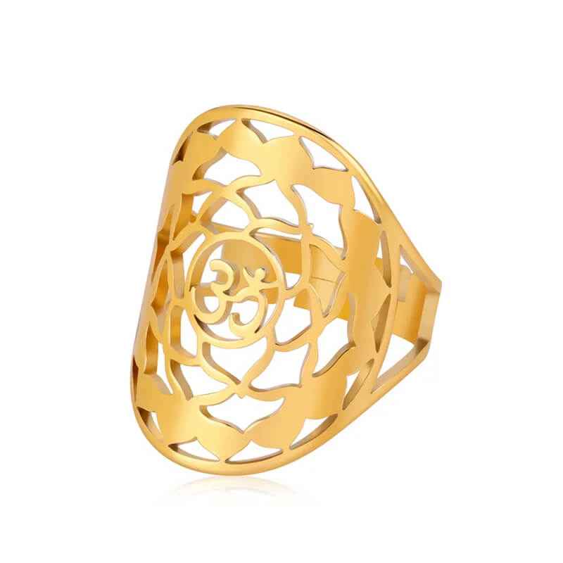 Infinity Om Ring Gold Resizable