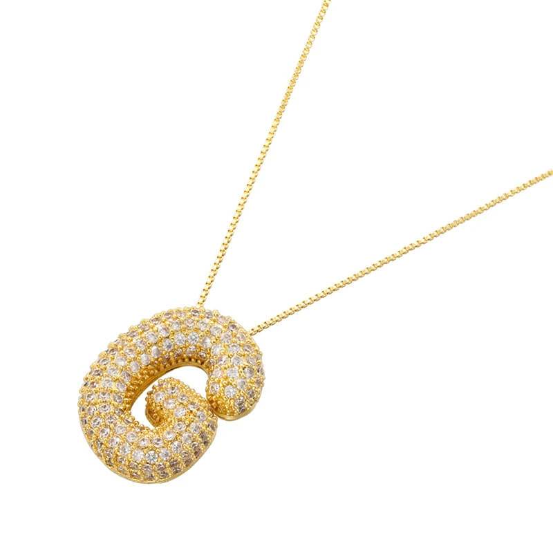 Infinity Puff Letter Necklace - RIYOVA Jewelry
