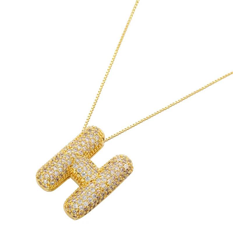 Infinity Puff Letter Necklace - RIYOVA Jewelry