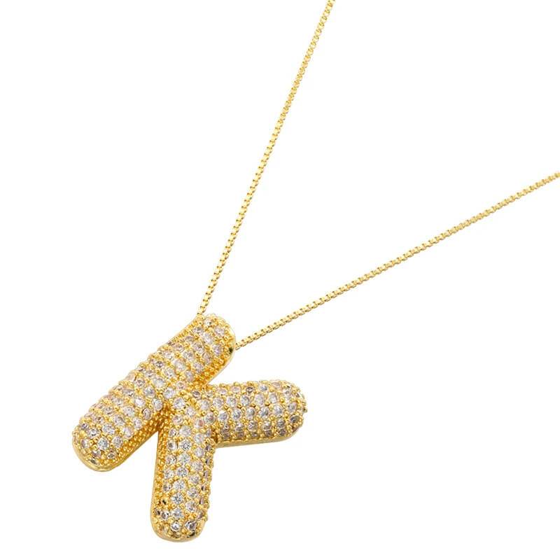 Infinity Puff Letter Necklace - RIYOVA Jewelry