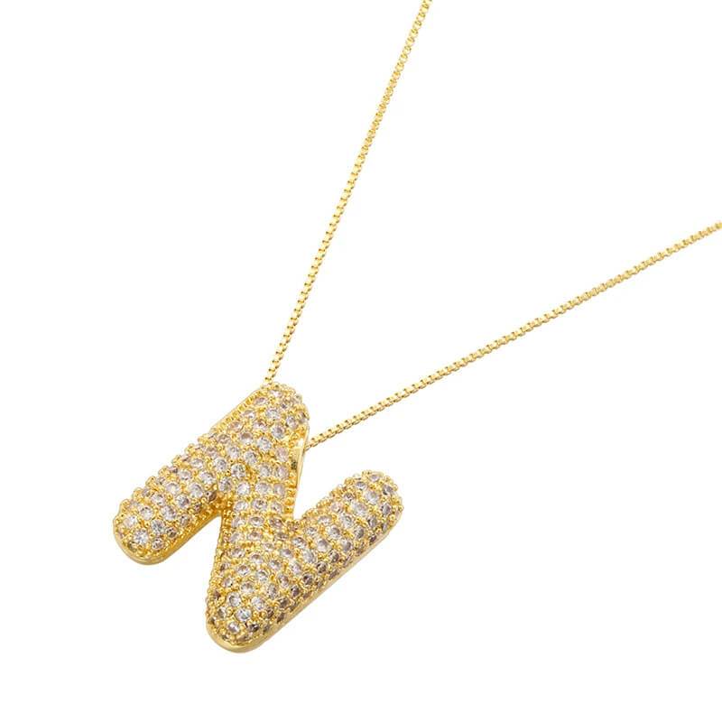 Infinity Puff Letter Necklace - RIYOVA Jewelry