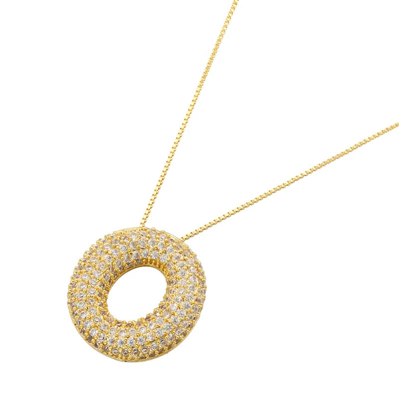 Infinity Puff Letter Necklace 18k Gold Plated O