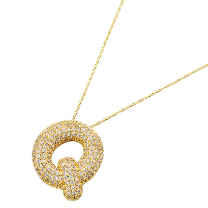 Infinity Puff Letter Necklace - RIYOVA Jewelry