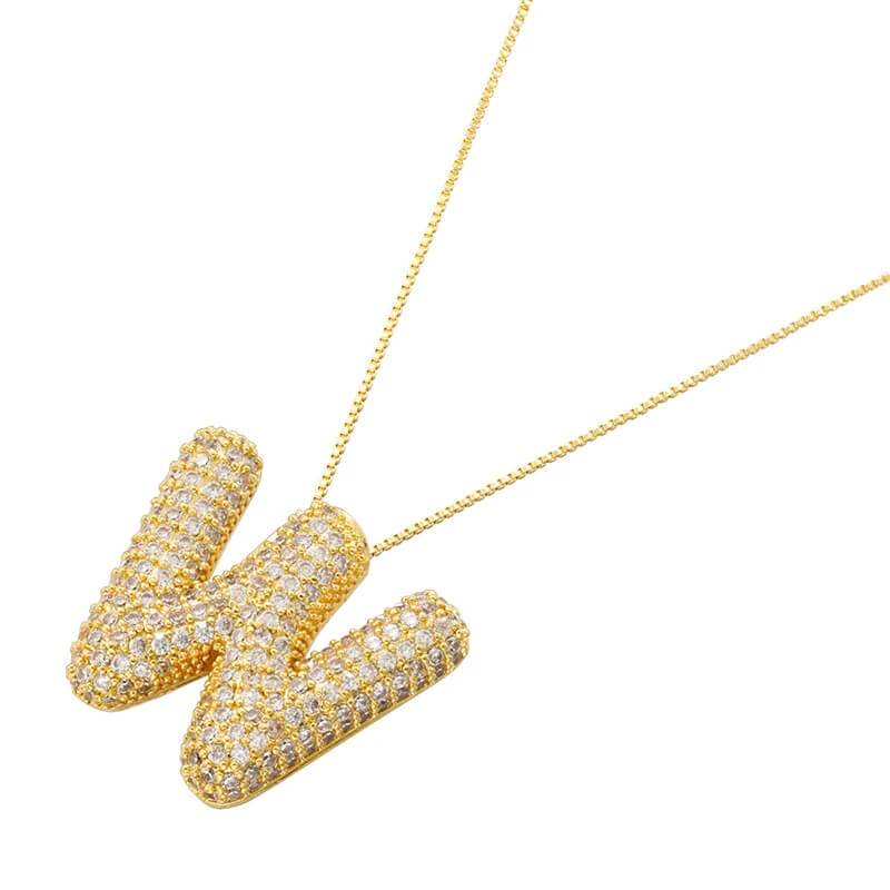 Infinity Puff Letter Necklace - RIYOVA Jewelry
