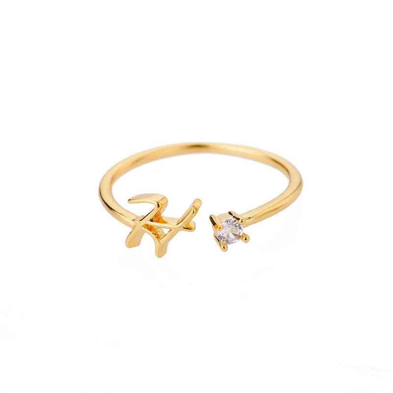 Carta A-Z Initial Rings - RIYOVA Jewelry