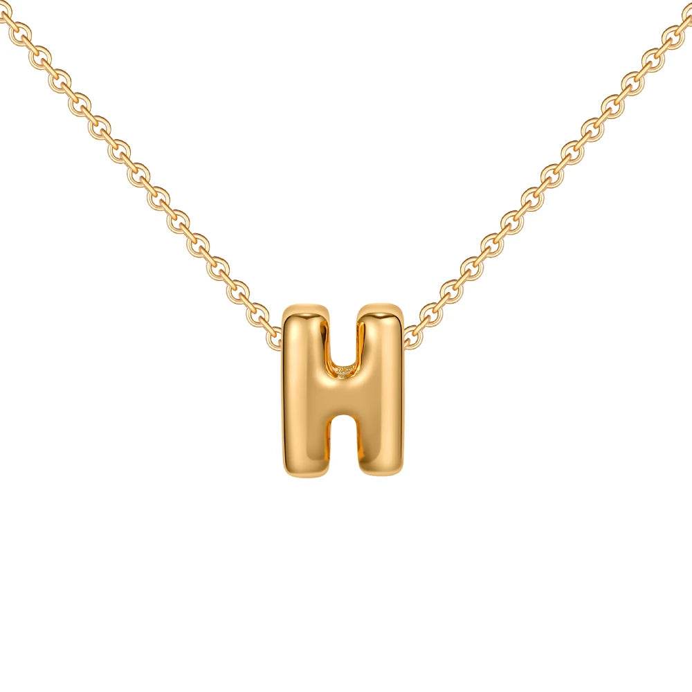 Dainty Mini Bubble Letter Necklace - RIYOVA Jewelry