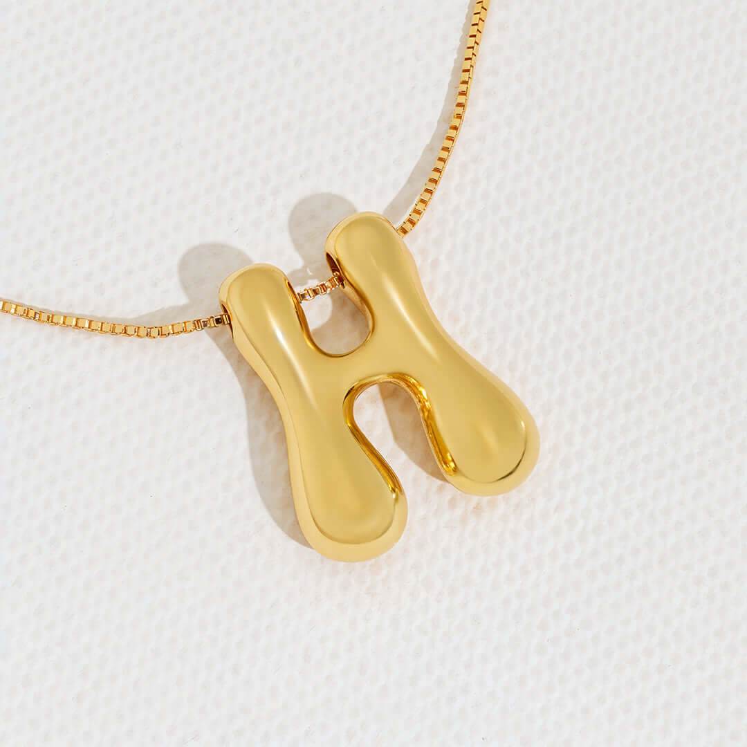 Yumi Bubble Initial Necklace - RIYOVA Jewelry