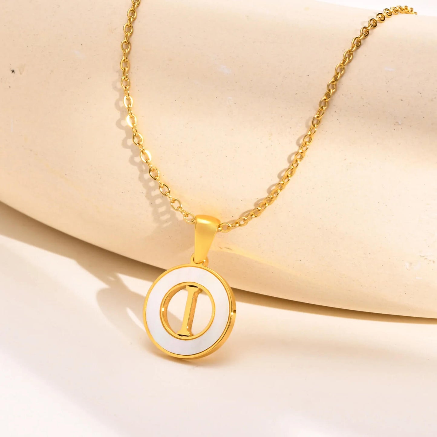 Ash Initial Pendant Necklace 18k Gold Plated I