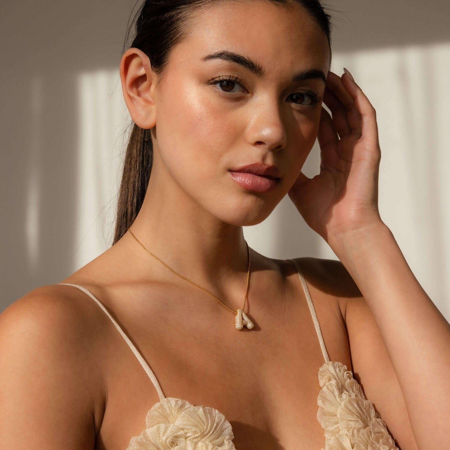 Infinity Puff Letter Necklace